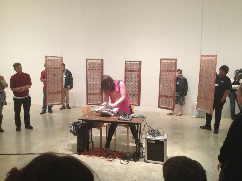 Jess Rowland performing at the Berkeley Art Museum